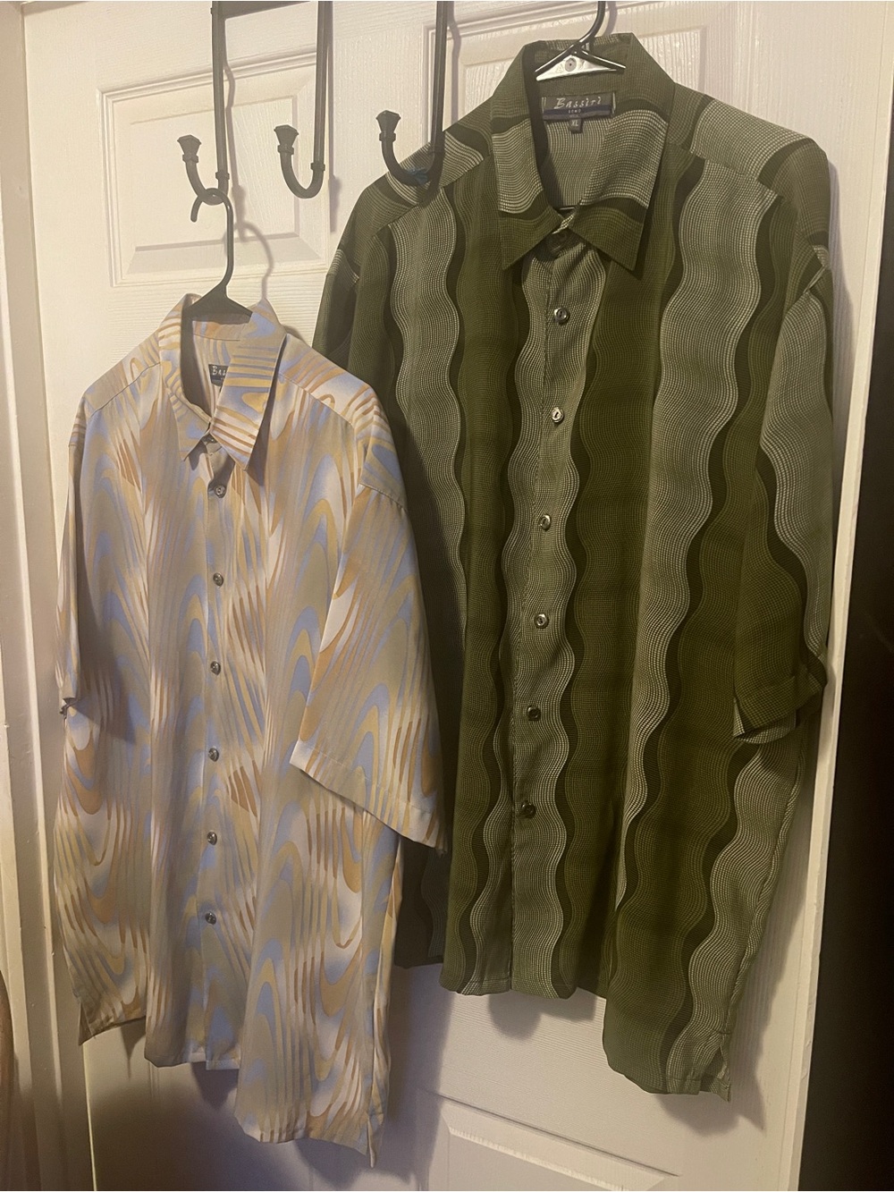 TWO BASSIRI  UOMO Fashion Sport Button-Up Shirts in Blue, Tan & Green